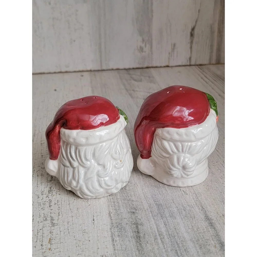 Mrs Mr claus santa salt pepper shaker vintage set‎ xmas